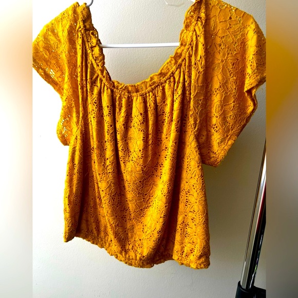 Mustard Yellow Off Shoulder Blouse - Picture 2 of 3